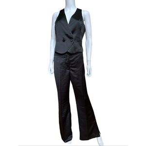 Jason Wu Black Satin Wide Leg Pants, NWT, 6